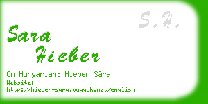 sara hieber business card